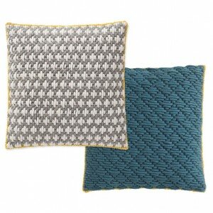 Gan Silai Square Light Grey-Blue Cushion