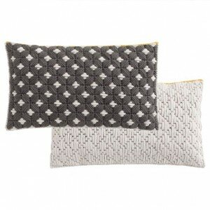 Gan Silai Rectangular Dark Grey-White Cushion