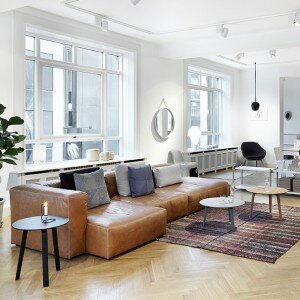 Hay Mags Soft, Bella Side Table, Strap Mirror, About A Lounge CHair, Woody